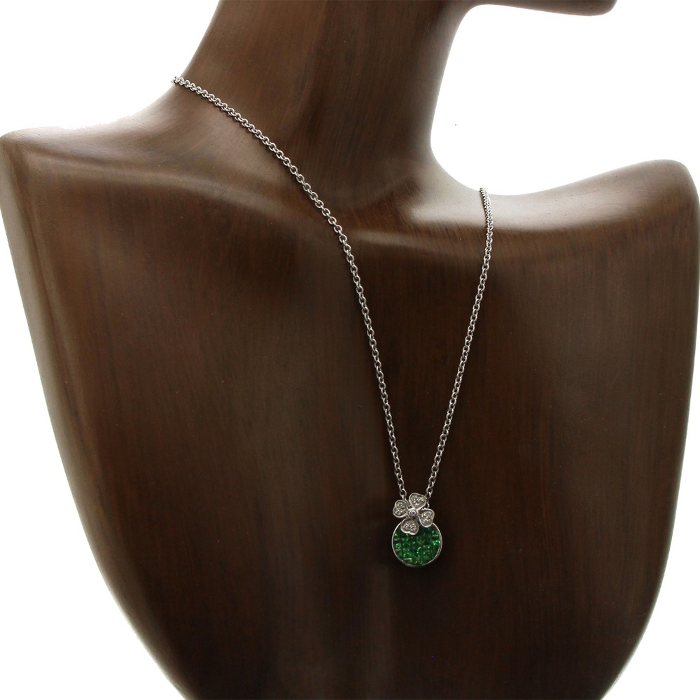 Unbranded 14k White Gold Tsavorite Necklace View 3